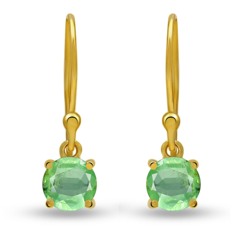 5*5 MM Round - 18k Gold Vermeil - Mint Green Kyanite Faceted Earrings - ESBC401G-GK Catalogue