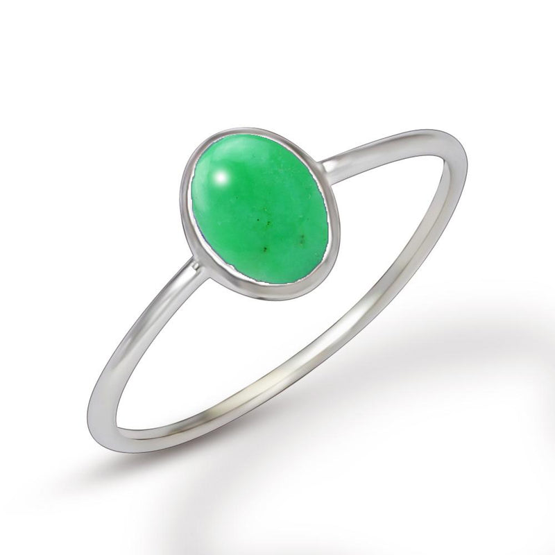 7*5 MM Oval - Chrysoprase Ring - CB-R801CP Catalogue
