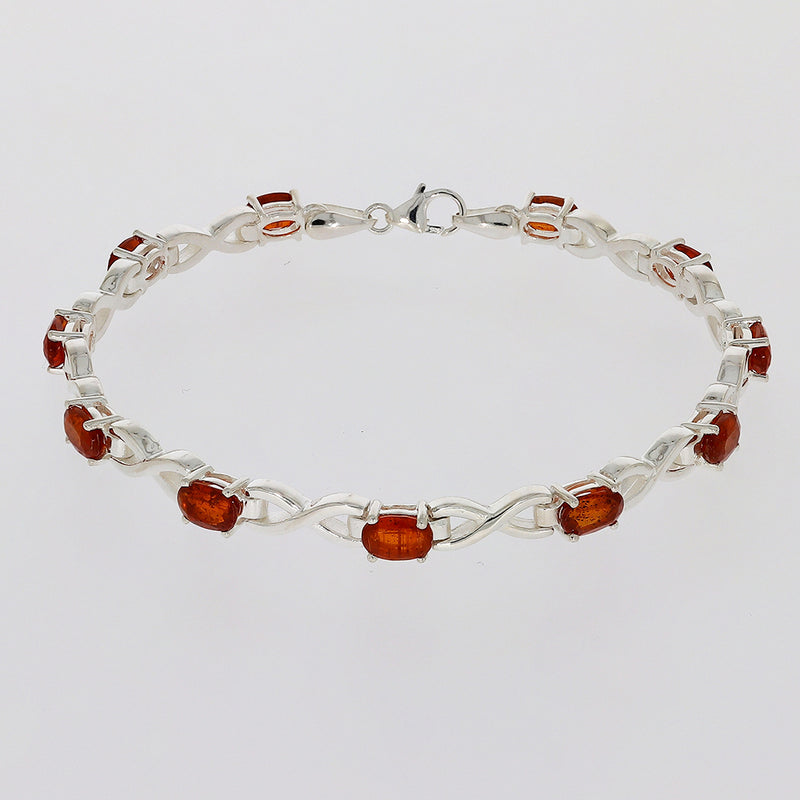 6*4 MM Oval - Orange Kyanite Faceted Bracelets - CZB14OKF