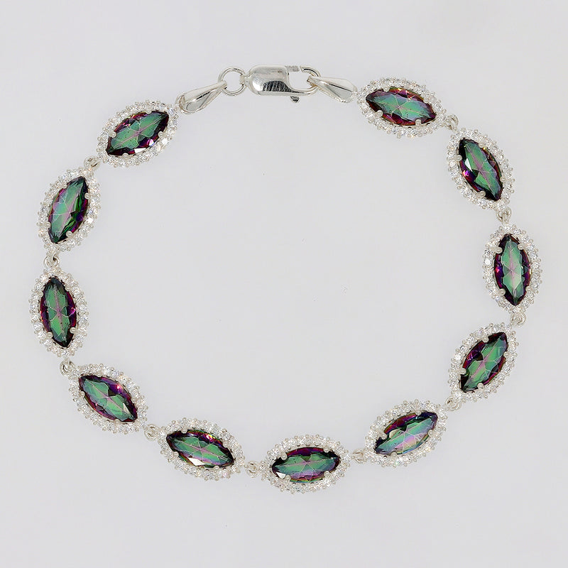 5*10 MM Marquise - Mystic Topaz & CZ Bracelets - CZB21MT
