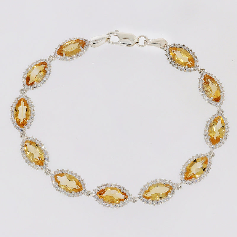 5*10 MM Marquise - Citrine & CZ Bracelets - CZB21C
