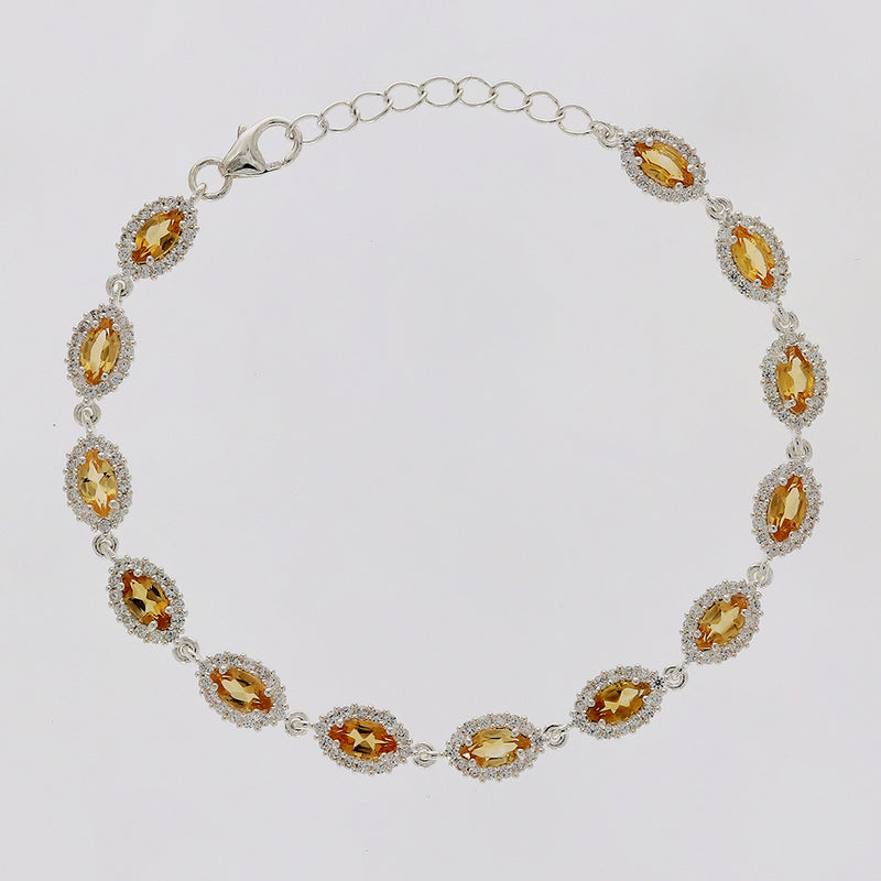 3*6 MM Marquise - Citrine & CZ Bracelets - CZB22C