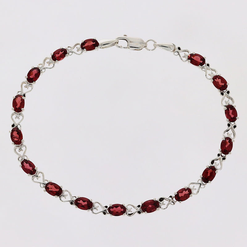 6*4 MM Oval - Garnet Faceted Bracelets - CZB20GRF
