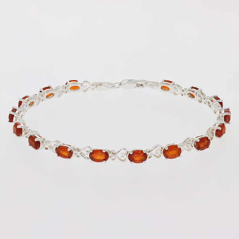 6*4 MM Oval - Orange Kyanite Faceted Bracelets - CZB20OKF