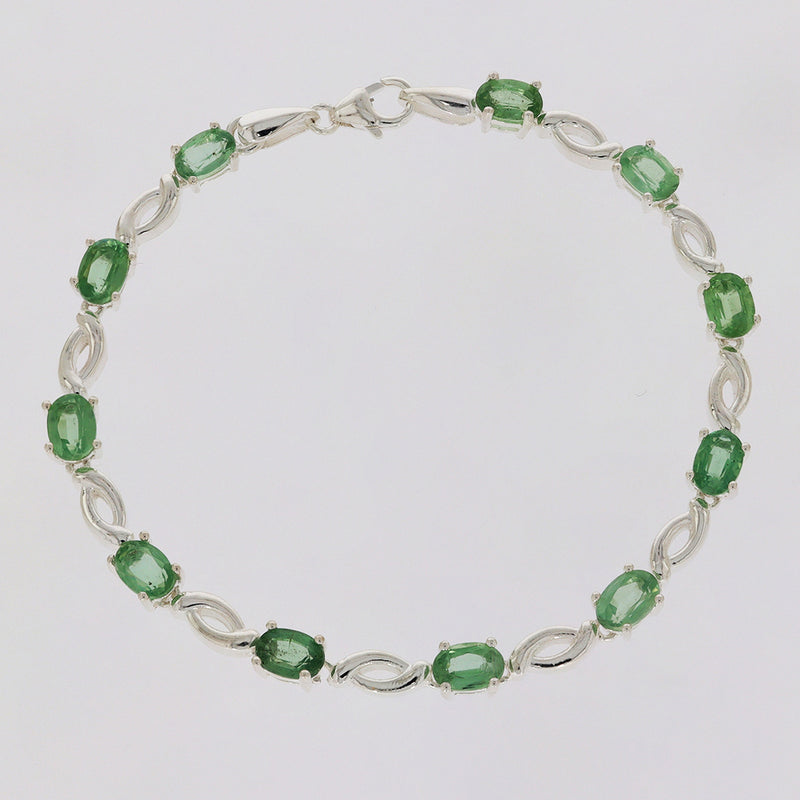 6*4 MM Oval - Green Kyanite Faceted Bracelets - CZB15GKF
