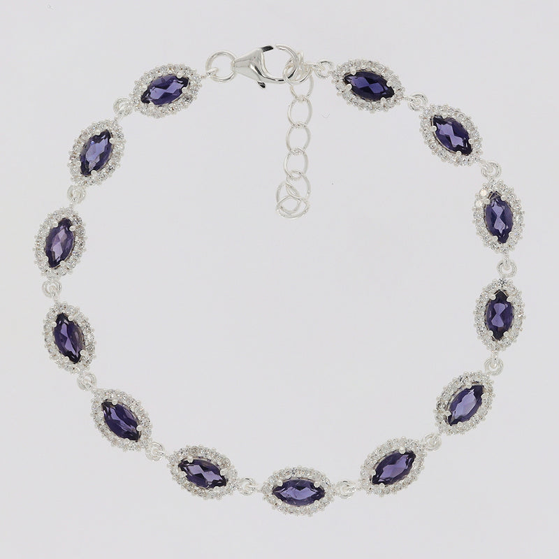 3*6 MM Marquise - Iolite & CZ Bracelets - CZB22I