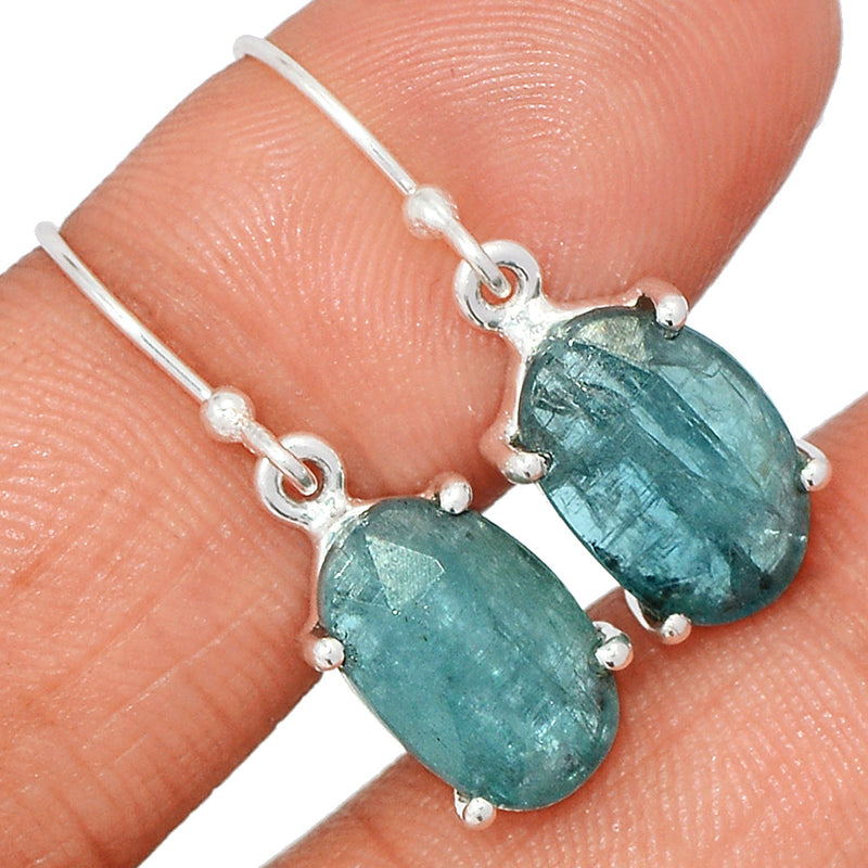 1.2" Claw - Aqua Kyanite Faceted Earrings - AKFE11