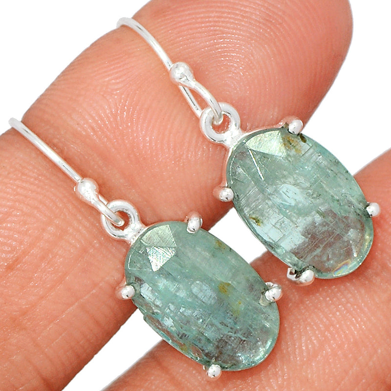 1.2" Claw - Aqua Kyanite Faceted Earrings - AKFE14