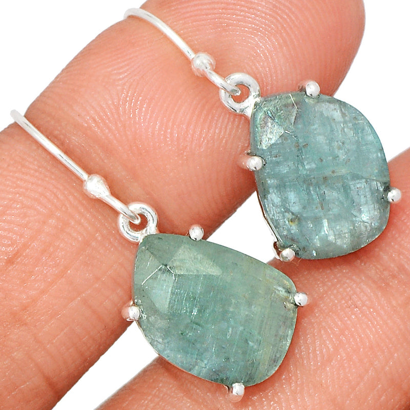 1.2" Claw - Aqua Kyanite Faceted Earrings - AKFE15