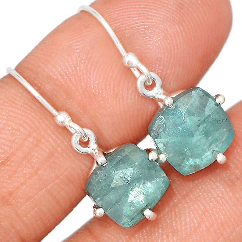 1.1" Claw - Aqua Kyanite Faceted Earrings - AKFE19