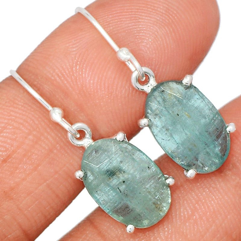 1.2" Claw - Aqua Kyanite Faceted Earrings - AKFE5