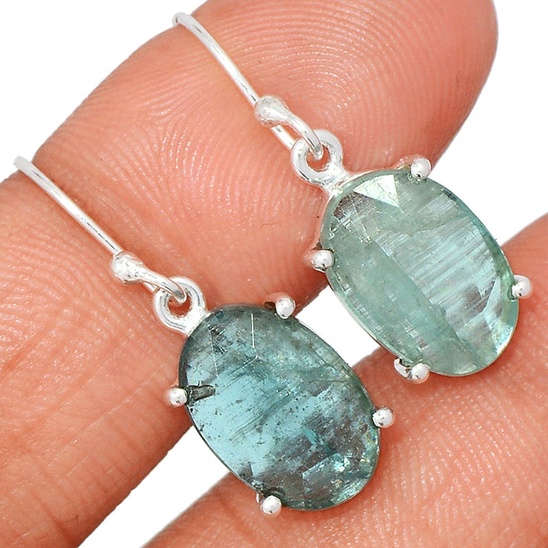 1.2" Claw - Aqua Kyanite Faceted Earrings - AKFE7