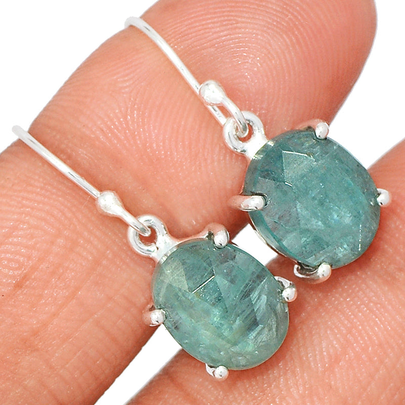 1.1" Claw - Aqua Kyanite Faceted Earrings - AKFE8