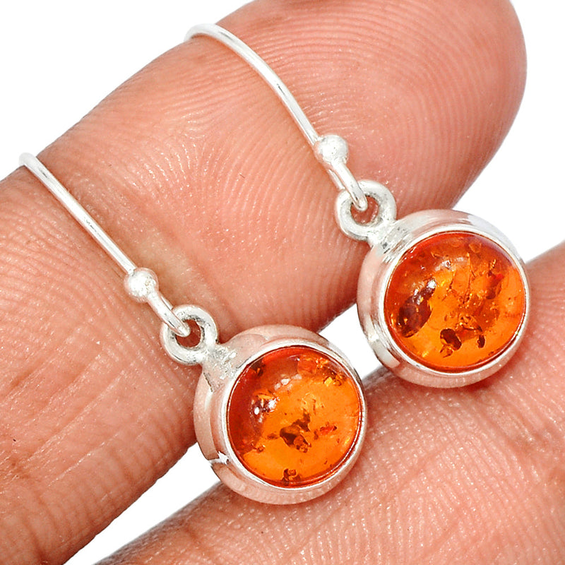 1" Treated Amber Earrings - AMBE683