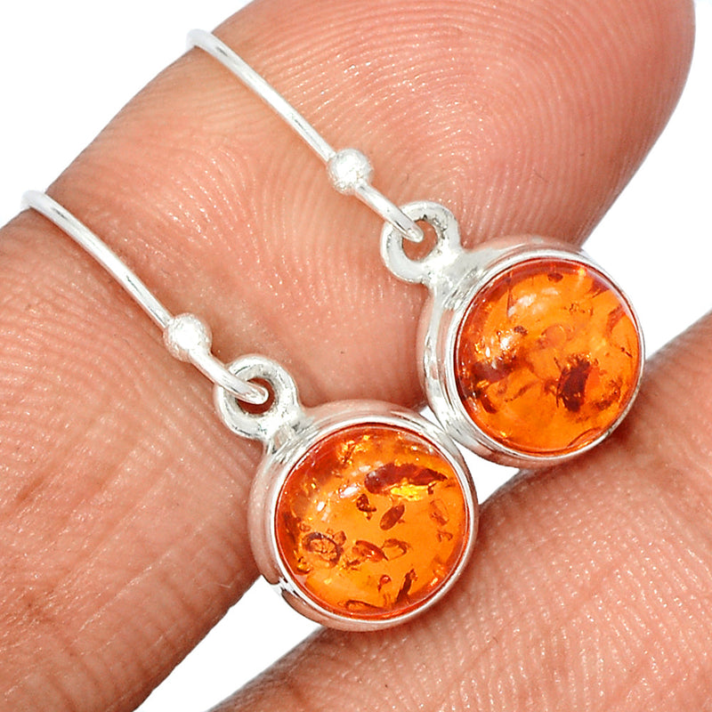 1" Treated Amber Earrings - AMBE697