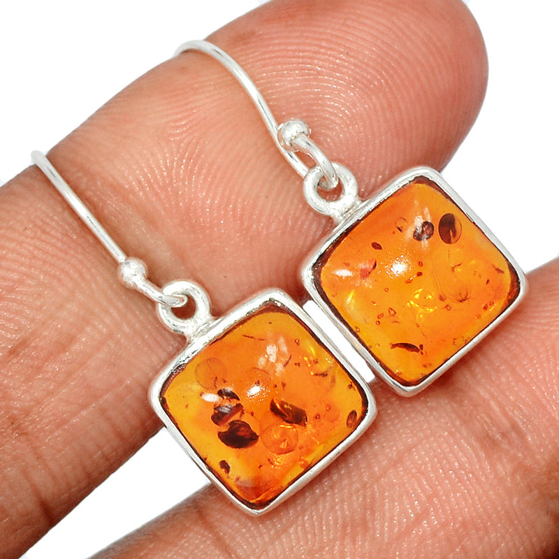 1.1" Treated Amber Earrings - AMBE698