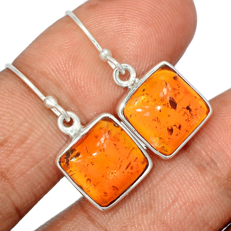 1.1" Treated Amber Earrings - AMBE700
