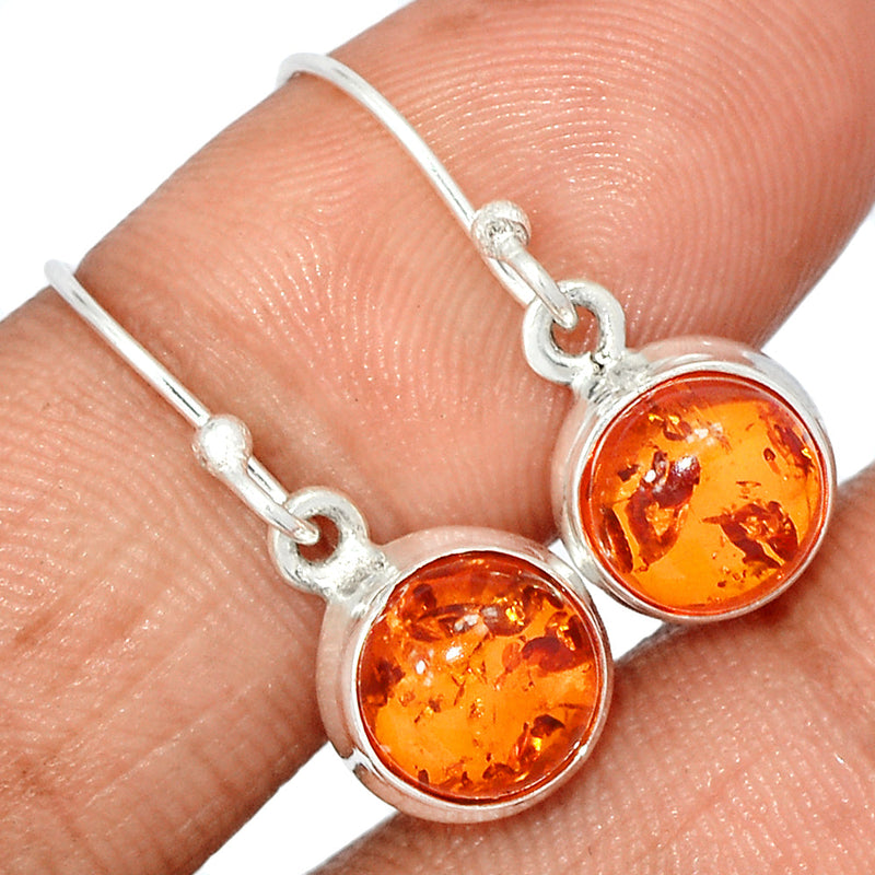 1" Treated Amber Earrings - AMBE712
