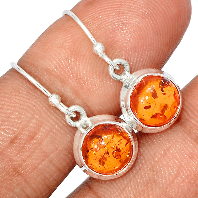 1" Treated Amber Earrings - AMBE713