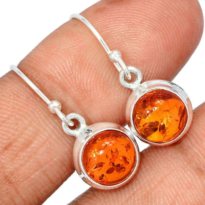 1" Treated Amber Earrings - AMBE717