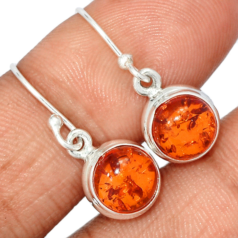 1" Treated Amber Earrings - AMBE721
