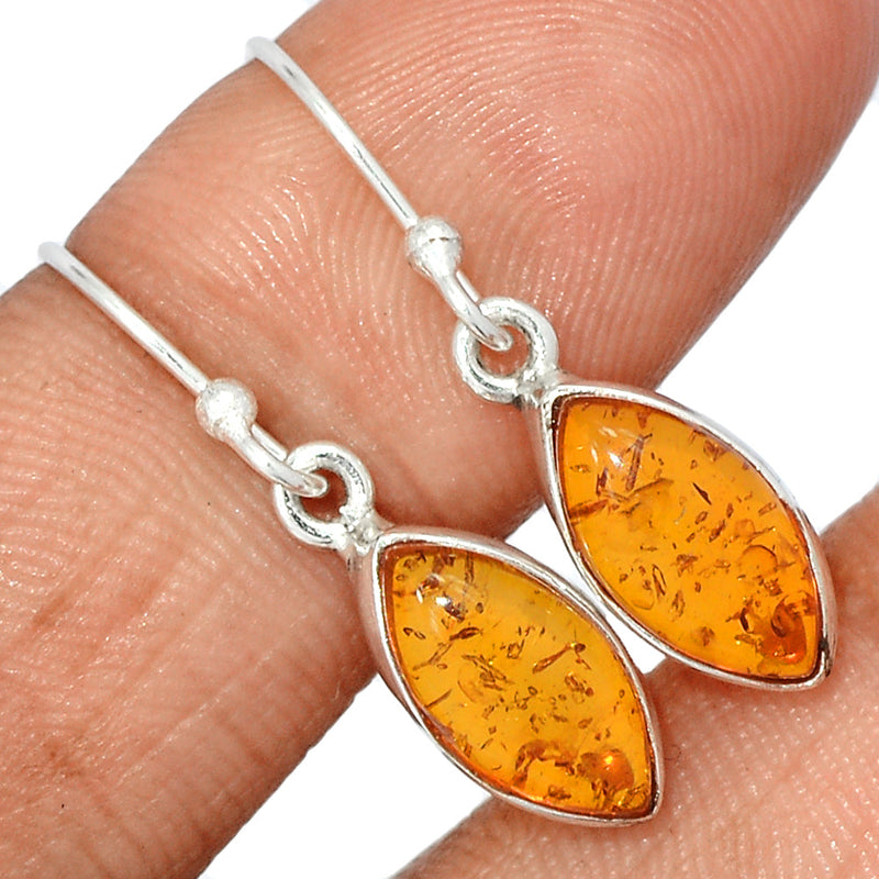 1.1" Treated Amber Earrings - AMBE722