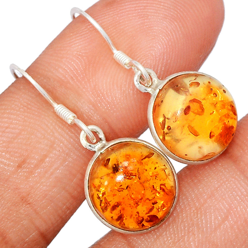 1.2" Treated Amber Earrings - AMBE731