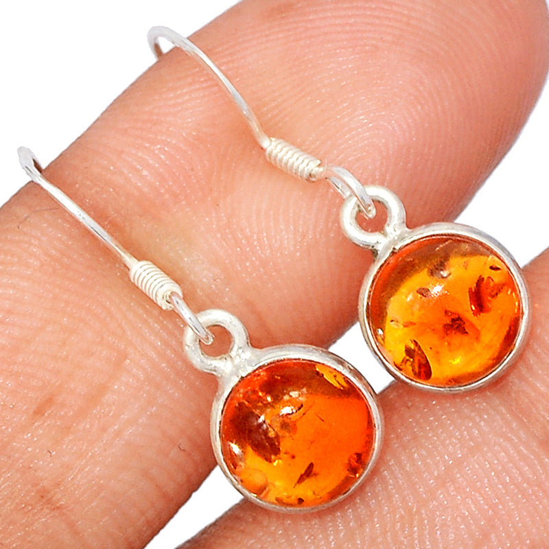 1" Treated Amber Earrings - AMBE741