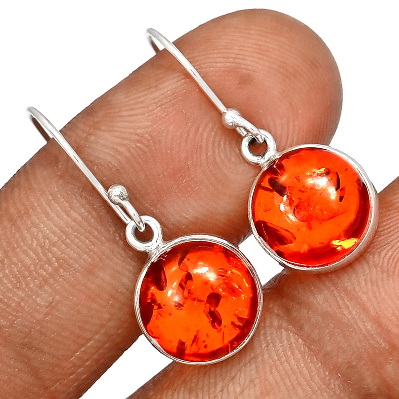 1.1" Treated Amber Earrings - AMBE742