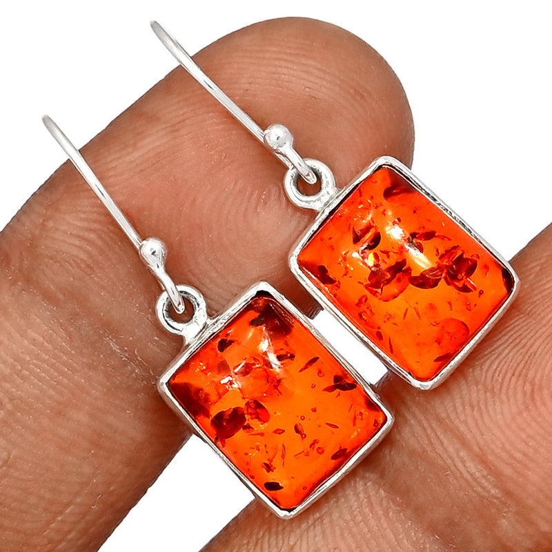1.2" Treated Amber Earrings - AMBE743