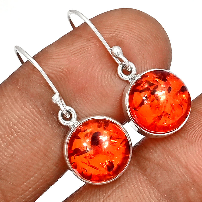 1.1" Treated Amber Earrings - AMBE744