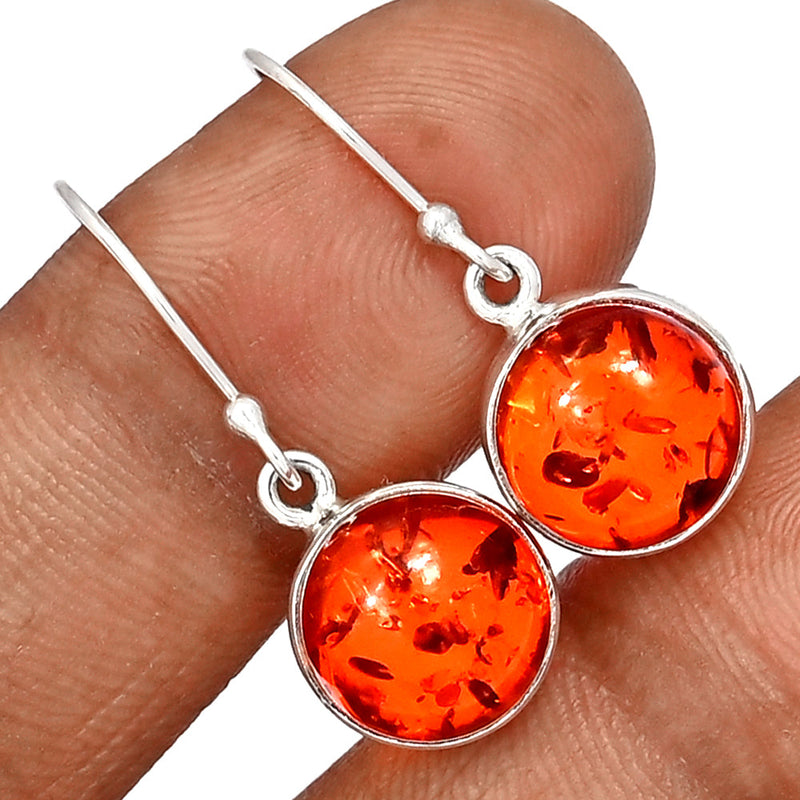 1.2" Treated Amber Earrings - AMBE745