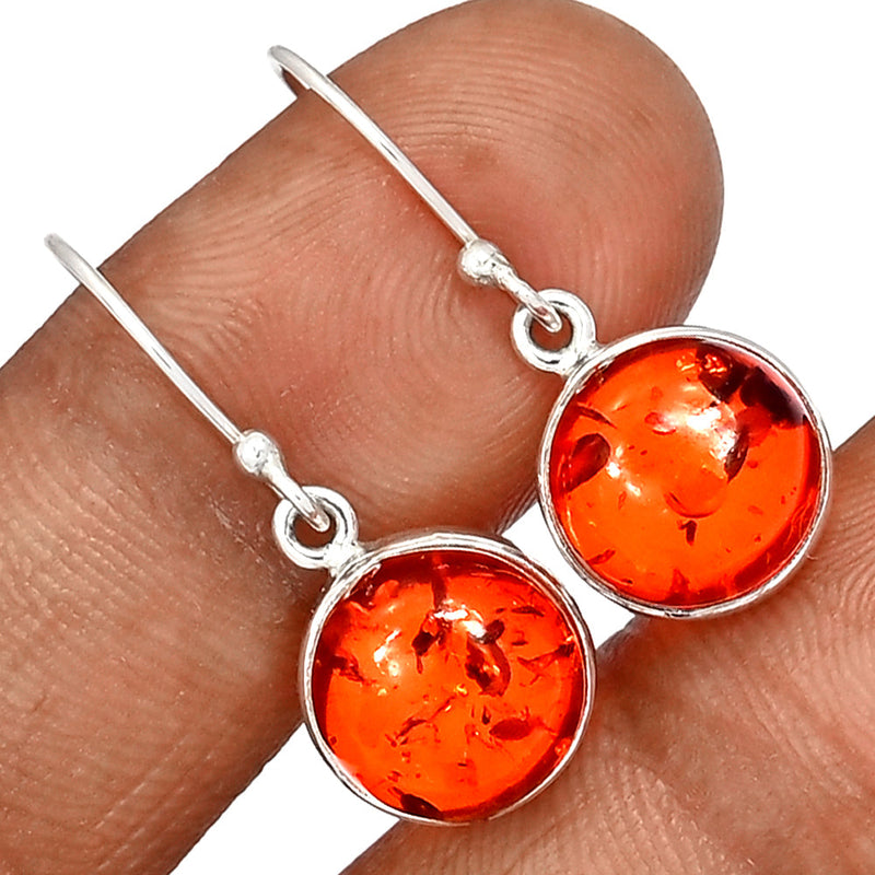 1.2" Treated Amber Earrings - AMBE746