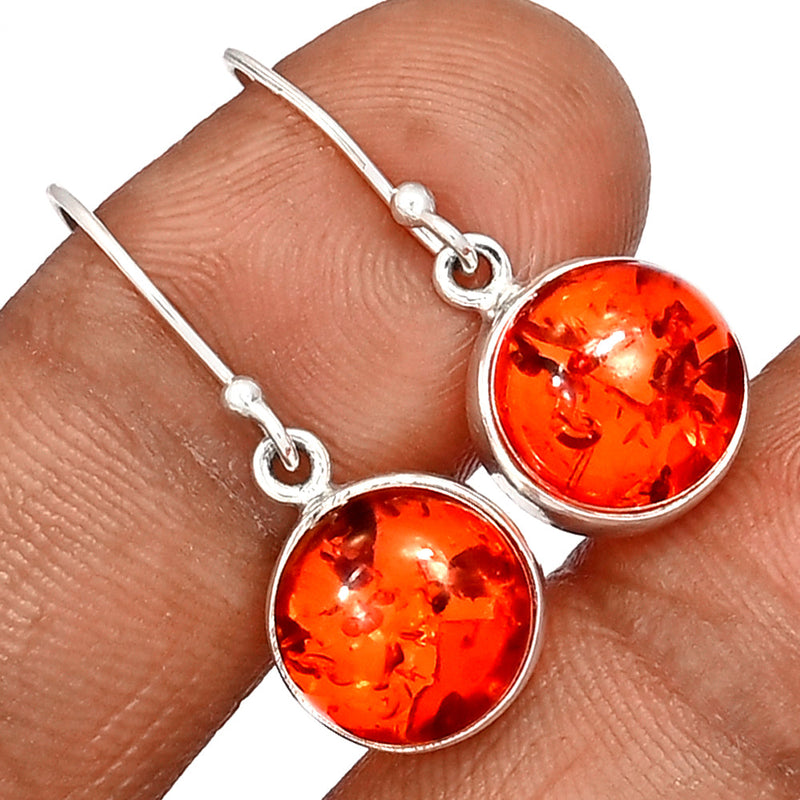 1.1" Treated Amber Earrings - AMBE748