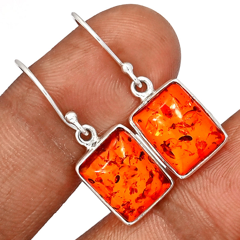 1.2" Treated Amber Earrings - AMBE749