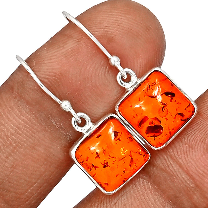 1.1" Treated Amber Earrings - AMBE750