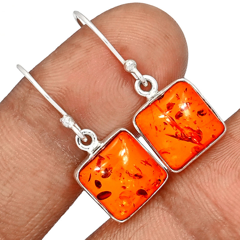 1.2" Treated Amber Earrings - AMBE751