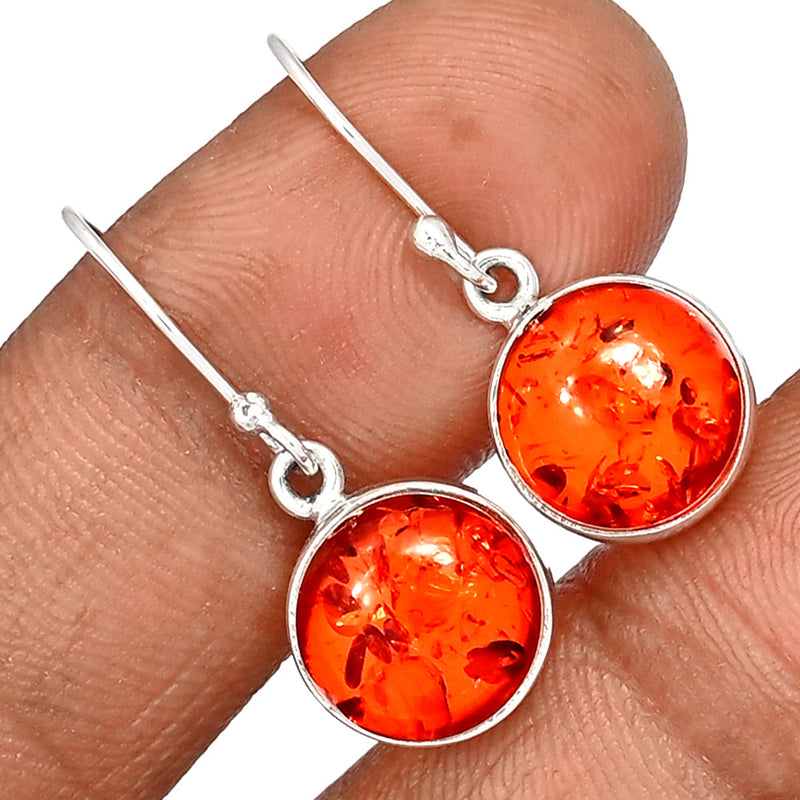1.1" Treated Amber Earrings - AMBE753