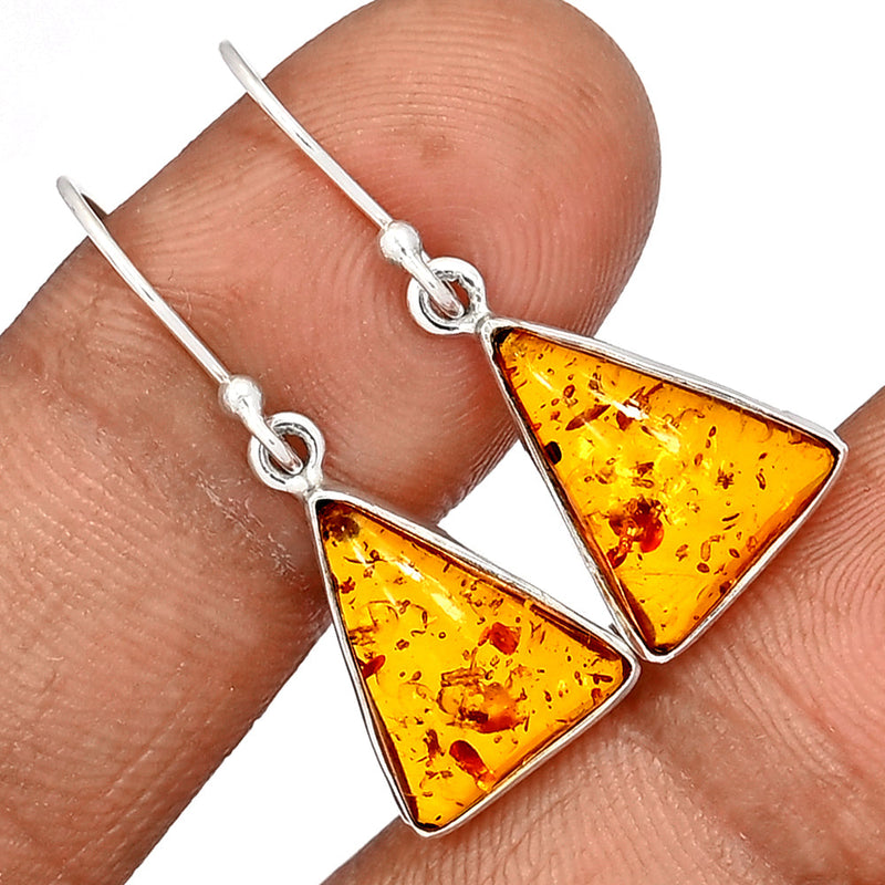 1.3" Treated Amber Earrings - AMBE756