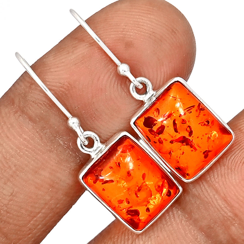 1.2" Treated Amber Earrings - AMBE758