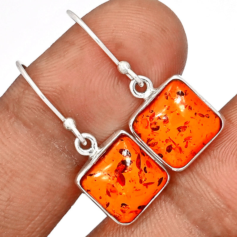 1.1" Treated Amber Earrings - AMBE759