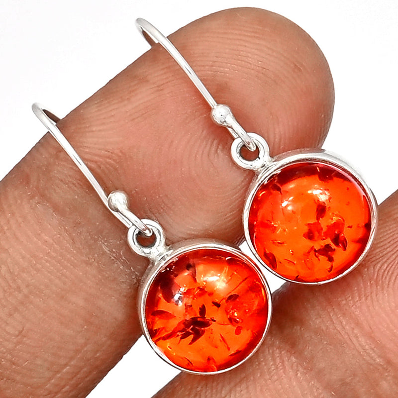 1.2" Treated Amber Earrings - AMBE761