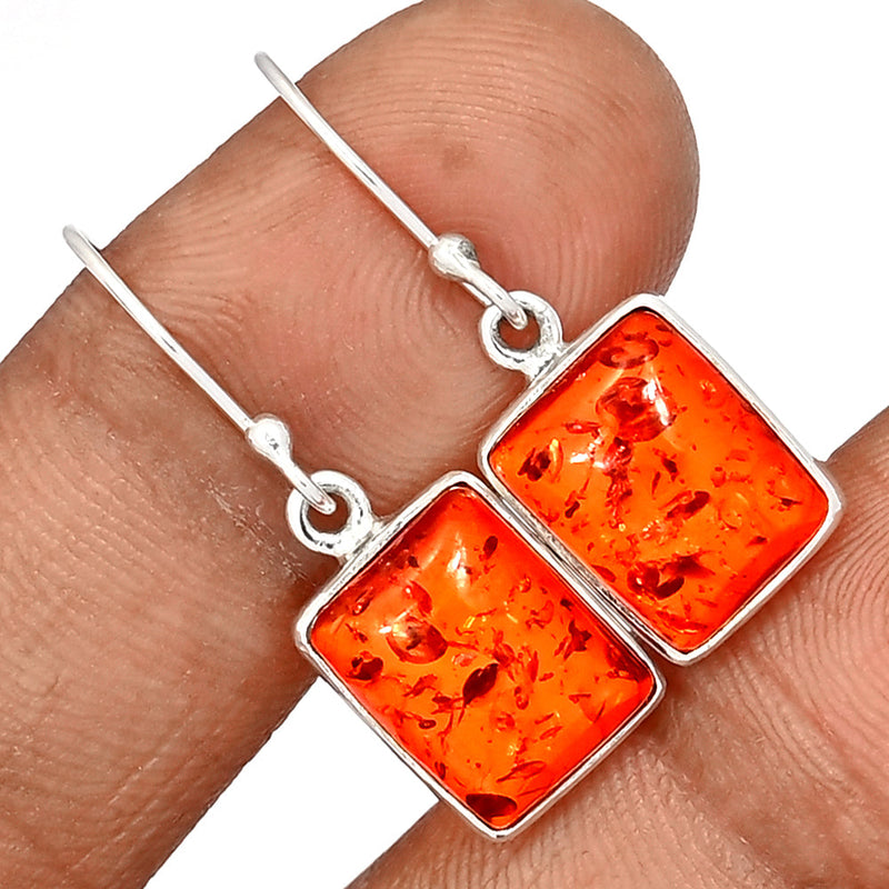 1.2" Treated Amber Earrings - AMBE762