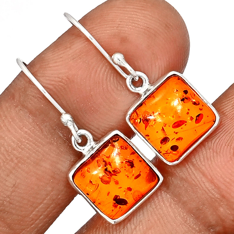 1.1" Treated Amber Earrings - AMBE763
