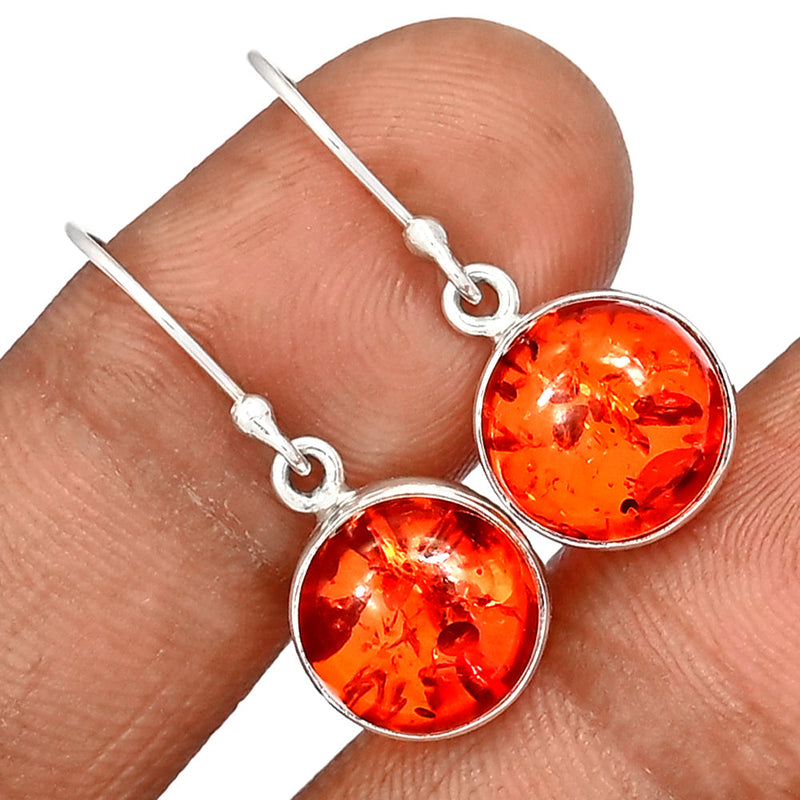 1.1" Treated Amber Earrings - AMBE764