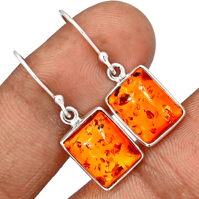 1.2" Treated Amber Earrings - AMBE765