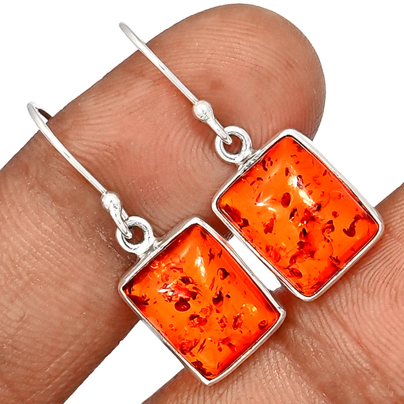 1.2" Treated Amber Earrings - AMBE766