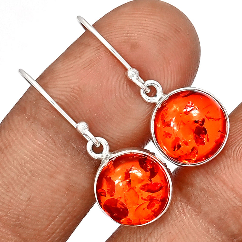 1.2" Treated Amber Earrings - AMBE767