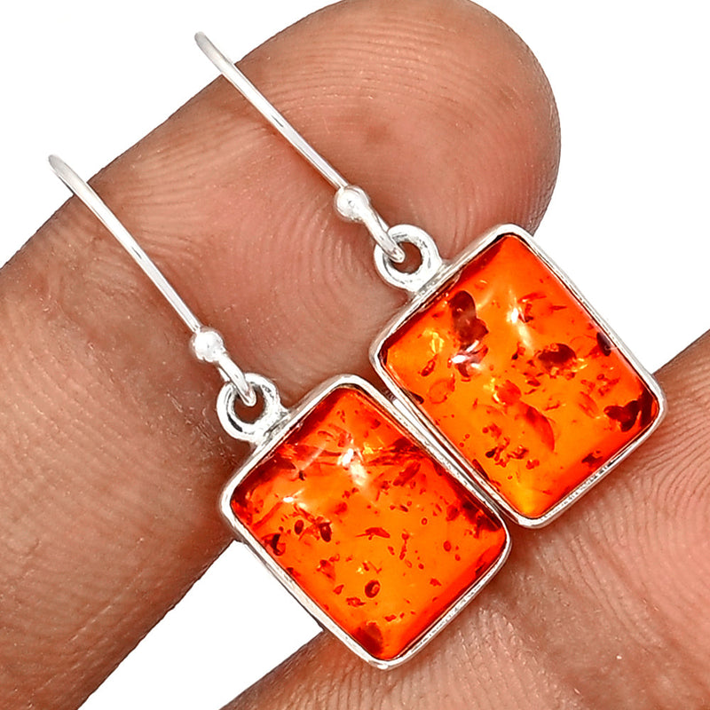 1.2" Treated Amber Earrings - AMBE768