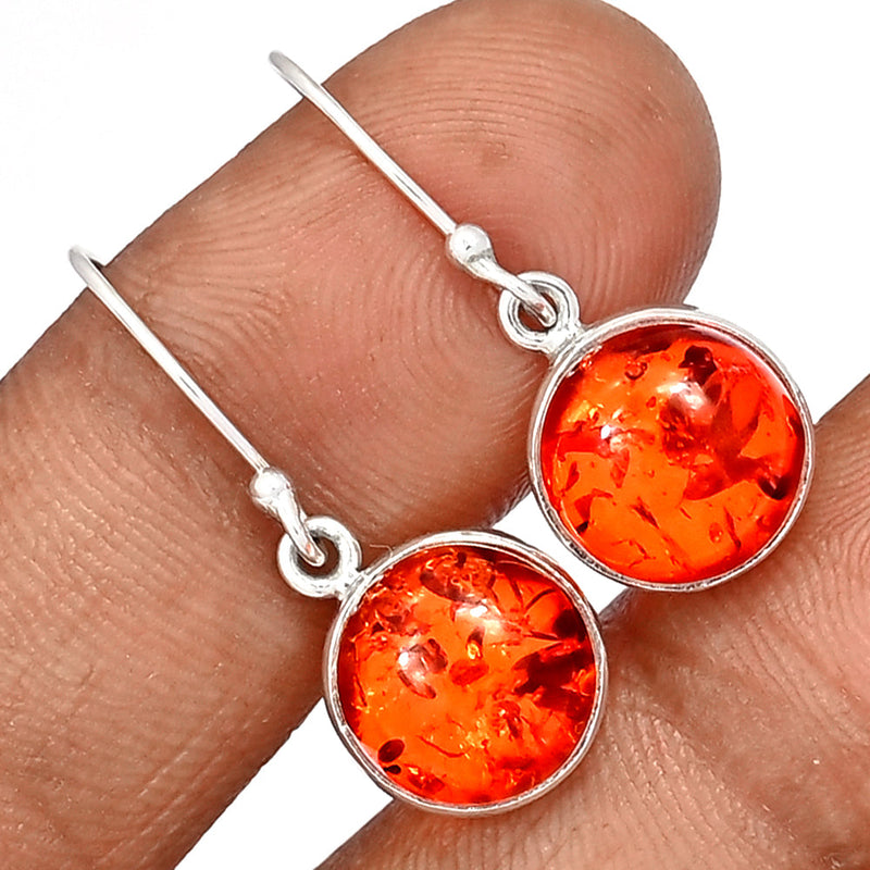1.2" Treated Amber Earrings - AMBE769